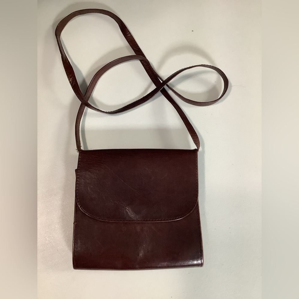 Vintage Small Brown Leather Crossbody Bag
